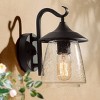 9.8" Metal/Glass Outdoor Lamp Black - LNC: Seeded Glass, ETL Listed, Weather & Rust Resistant - 2 of 4
