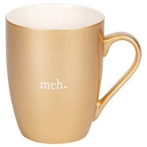Elanze Designs Meh. Vegas Gold 10 ounce New Bone China Coffee Cup Mug - 1 of 4