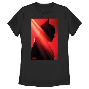 Women's The Batman Red and Black Silhouette Side Profile T-Shirt - 1 of 4