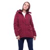 Rokka&Rolla Women's Winter Coat with Faux Fur Hood Parka Jacket - 3 of 4