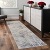 HomeRoots 8' Ivory Gray And Tan Abstract Distressed Runner Rug - 2 of 3