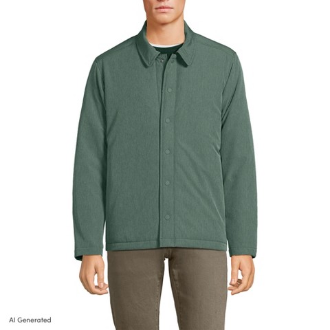 Lands' End Men's Insulated Commuter Shirt Jacket - Large - Evening Forest