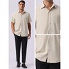 INSPIRE CHIC Men's Short Sleeve Button Down Casual Summer Hawaiian Beach Linen Shirts - 4 of 4