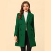 Allegra K Women's Elegant Notched Lapel Double Breasted Long Sleeve Winter Overcoat - 2 of 4
