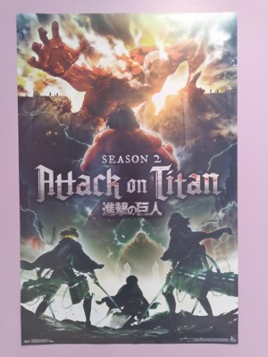 Quadro Attack On Titan Poster 2 Temporada 23x33cm