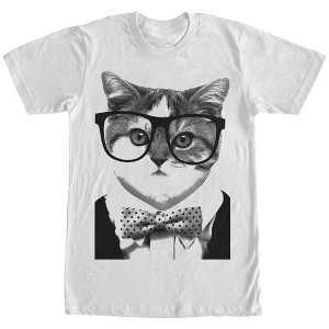 Men's Lost Gods Nerd Glasses Bowtie Cat T-Shirt - 1 of 4