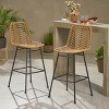 TOAOTBNBOB Wicker Bar Stools with Woven Seat, Minimalist Barstools with Rounded Edges, Durable Bar Chairs for Outdoor Space - 4 of 4