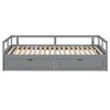 Sapphtopaz Wooden Twin Size Daybed Bed Frame with Trundle Bed Extendable Platform Bed Frame Sofa Bed for Bedroom,No Box Spring Needed - 4 of 4