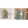 Ekouaer Women's Maternity Dress Short Sleeve Casual Pregnancy Dresses Rib Knit Crewneck Pregnant Clothes with Belt - 2 of 4