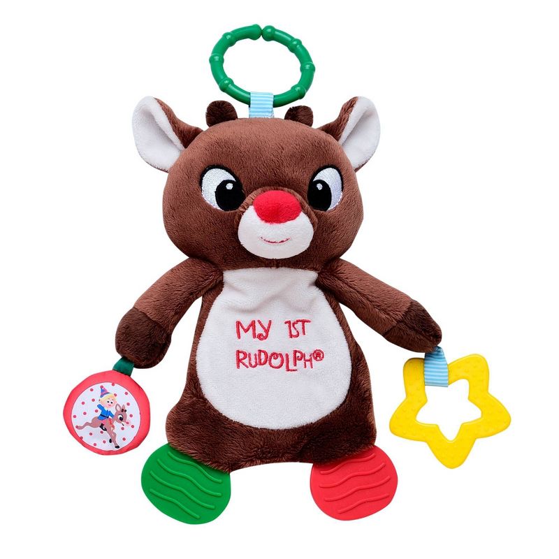 Rudolph the Red-Nosed Reindeer 10&#34; Crib Activity Toy with Teether - Christmas, 1 of 2