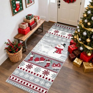 Nasitip Christmas Elements Area Rug, Washable Foldable Non-Slip Low Pile Rug for Living Room, Bedroom, Study Room & Entryway - 1 of 4