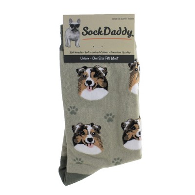 Novelty Socks 15.25" Australian Shepherd Socks Premium Quality E & S Pet  -  Socks