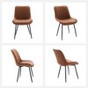Dining Chairs Set of 2 - Faux Leather, Comfortable Mid Century Modern Design, Metal Legs, Upholstered Side Chair, for Kitchen Dining Room Living Room - 3 of 4