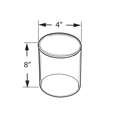 Clear Acrylic Cylinder Display Case for Countertop, 11" x 7" x 6"