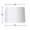 Springcrest White Fabric Medium Hardback Lamp Shade 13" Top x 14" Bottom x 10" High (Spider) Replacement with Harp and Finial - 4 of 4