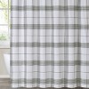 Cottage Plaid Shower Curtain Black/White- Cottage Classics: 100% Cotton, Machine Washable, Ring Top Weave - 2 of 4