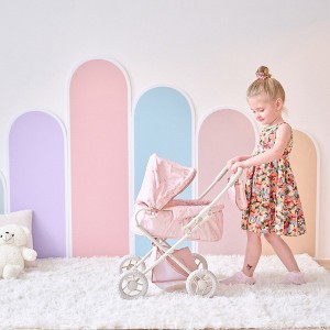 Olivia's Little World Confetti Classic Rainbow 2-in-1 Doll Pram Stroller for 15''-18'' Dolls with Detachable Bassinet - 1 of 4