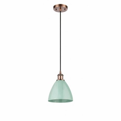 Plymouth Dome - 1 Light Cord Hung Mini Pendant In Industrial Style-11.25 Inches Tall and 7.5 Inches Wide