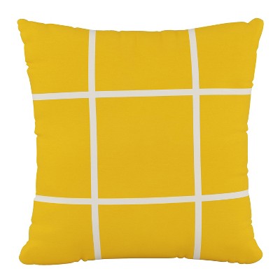 18"x18" Polyester Pillow in Grid Yellow - Skyline Furniture