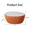 Modern Goose Egg Coffee Table with Marble Top and PU Leather Base, Stylish Sofa Table for Living Room, Office, or Apartment – The Pop Home - 4 of 4