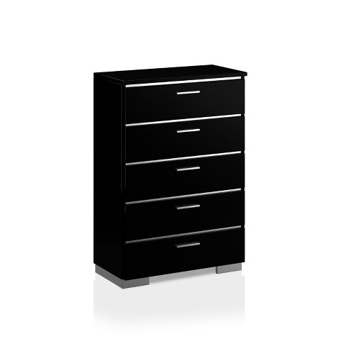 Neo Classic 5-Drawer Chest - Black