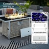 YOOCOZZ 43" Open Weave Wicker Fire Pit 60000 BTU with Glass Wind Guard - 2 of 4