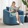 Lyngins Square Swivel Accent Chairs with Pillow and Armrest,Upholstered Swivel Reading Chairs,Teddy Sofa Chairs for Bedroom,Living Room - 2 of 4