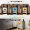 Fredees Nightstand with Charging Station and Hidden Drawer, Suitable for Bedroom and Living Room, Farmhouse Style Design - 4 of 4