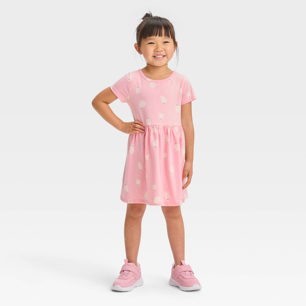 Toddler Girls' Ghost Short Sleeve Dress - Halloween - Cat & Jack™ Pink 2T