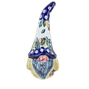 Blue Rose Polish Pottery 45E WR Unikat Gnome Luminary - 1 of 2