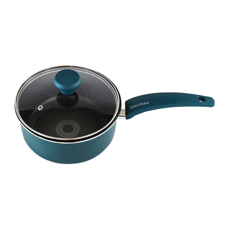 Taste of Home® Non-Stick Aluminum Saucepan with Lid, Sea Green, 3 of 10