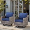 Belord High Back Swivel Rocker Patio Chairs Set of 2, All-Weather Wicker Lounge Chairs with Cushions for Balcony, Porch, and Patio - 4 of 4