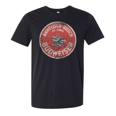 Adult Budweiser Vintage Circle Logo Deep Heather Tee Shirt