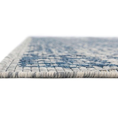 Easy Care Blue Synthetic 3'3" x 5'3" Outdoor Rectangular Rug