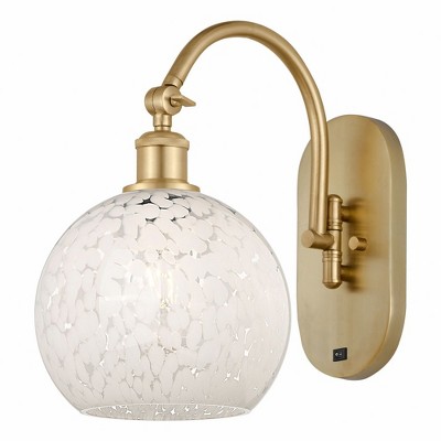 White Mouchette - 1 Light Arm Swivels Side to Side Wall Sconce In Modern Style-13.5 Inches Tall and 8 Inches Wide