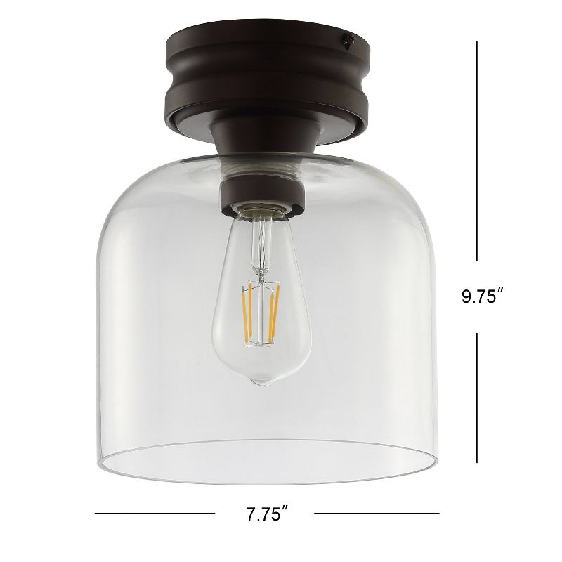 7.75" Metal/Glass Domenic Flush Mount (Includes Energy Efficient Light Bulb) - JONATHAN Y, 5 of 9