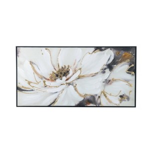 Blooming Floral Framed Hand Painted Wall Art - A&B Home - 1 of 4