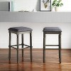 NicBex Set of 2 Bar Stools for Kitchen Island,Counter Bar Stools with Solid Legs and Wood Frame,Bar Chairs for Dining Rooms,Kitchens Islands,Tan/Gray - 2 of 4