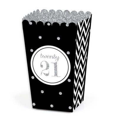 Big Dot of Happiness Silver Tassel Worth The Hassle - 2021 Graduation Party Favor Popcorn Treat Boxes - Set of 12