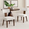 Dining Chairs Set of 4, Linen Mid Century Modern Dining Chairs with Curved Backrestand Wood Legs, Upholstered Dining RoomChairs - 2 of 4