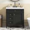 ALEXOUN 30" Solid Wood Frame Bathroom Vanity Cabinet with Sink,Single Sink Bathroom Storage Cabinet with 1 Door,2 Drawers & Tip-Out Drawer - 2 of 4