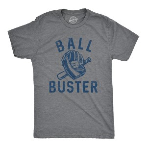 Mens Ball Buster T Shirt Funny Sarcastic Baseball Bat Joke Tee For Guys - Crazy Dog Men's T Shirt - 1 of 4
