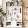 PAGED Freestanding Coat Racks with Shoe Bench,Hall Tree with 6 Hooks and Shelves,Entryway Furniture for Hanging Clothes - 2 of 4