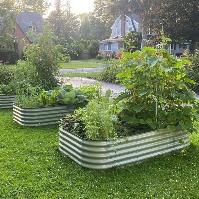 Olive Green 17" Tall Modular Metal Raised Garden Bed