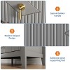 Wood Nightstand Fluted Dresser, 27.5" Wide 3-Drawer Bedside Tables, Modern Chest of Drawers, Storage End Table for Living Room, Bedroom - 4 of 4