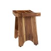 18" Serenity ED961 Wide Teak Shower Bench with Shelf - EcoDecors: Durable Bathroom Stool, Water Resistant, Easy to Clean - 3 of 4