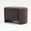 PAGED Chenille Fabric Ottoman, Modern Vanity Chair Footrest Stool with Wooden Frame and Foam Filling, Small End Table for Living Room, Bedroom - 3 of 4
