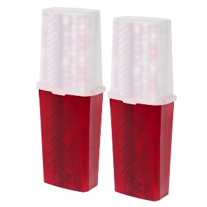 IRIS 2Pack 40" Wrapping Paper Storage Box Container, Pearl/Red - 1 of 4