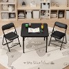 Children's folding table and chair set, one table and two chairs, with PU cushions, easy to place, suitable for children to eat, read and play - 2 of 4