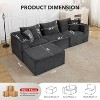 107"/ 137" Modular Sectional Cloud Couch,Deep Seat Boneless Couch,Convertible Comfy Floor Sofas with Ottomans and Memory Foam - 2 of 4